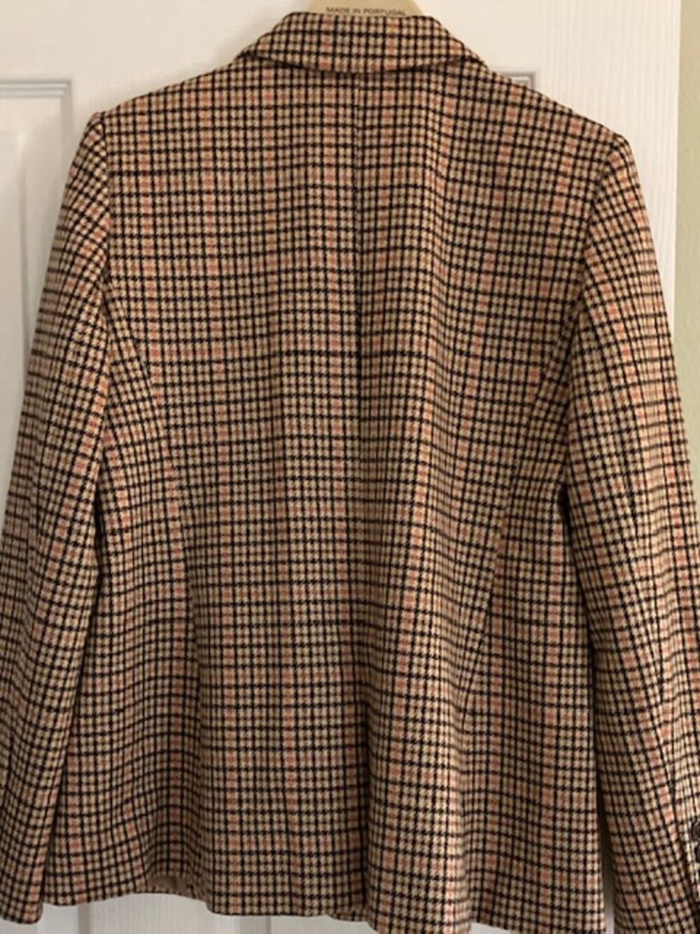 Ann Taylor brown black cream plaid blazer size 6p equestrian fall office - Picture 3 of 6